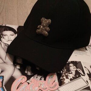Black Women Baseball Hat Cap Teddy Bear Fashion Trendy Casual Formal Accessory
